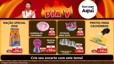 Modelo de TV para TV Horizontal com o tema Dia V para Pet Shop