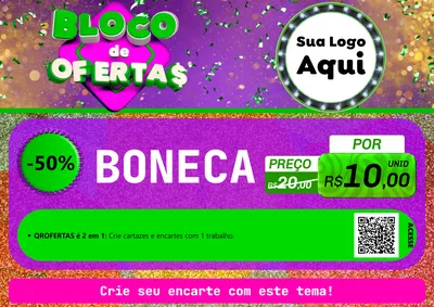 Modelo de Cartaz para Cartaz A4 Horizontal com o tema Bloco de Ofertas para Brinquedos