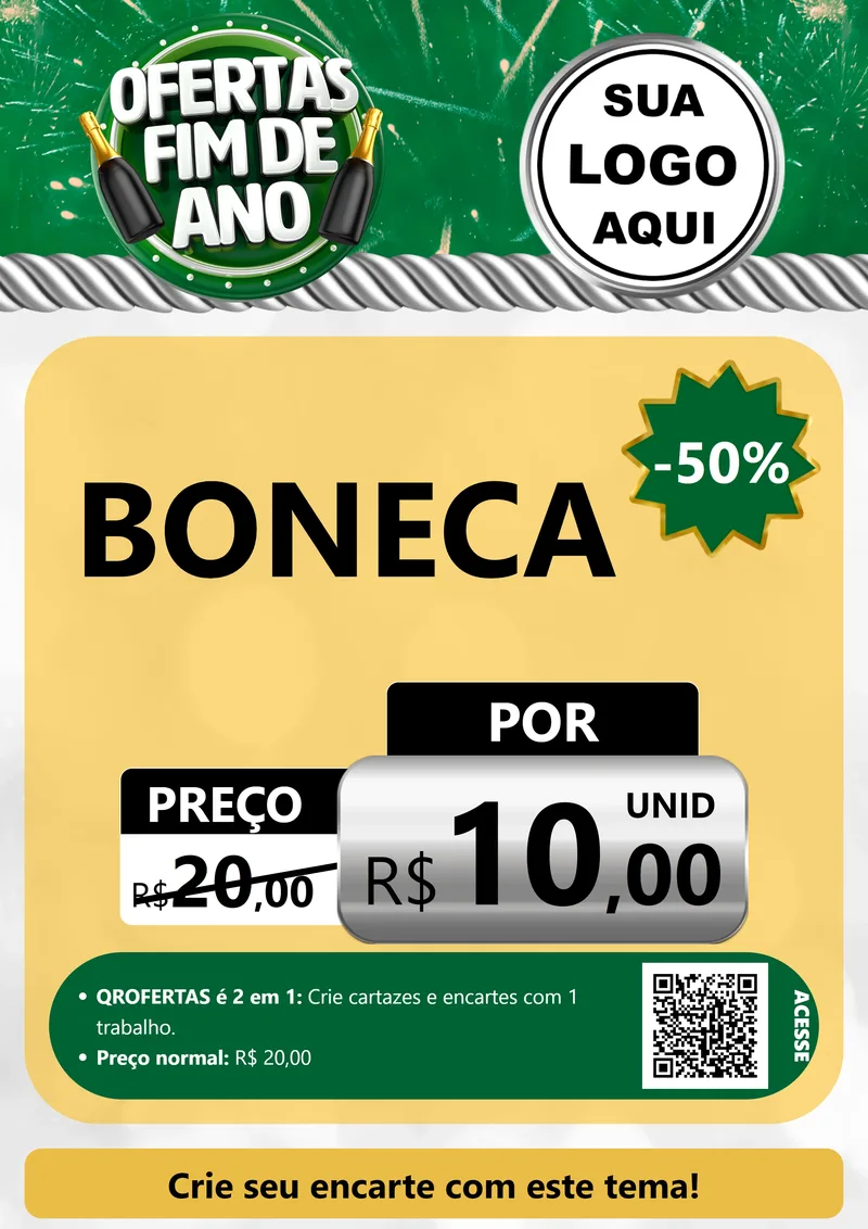 Modelo de Cartaz para Cartaz A4 Vertical com o tema Ofertas Fim de Ano para Brinquedos