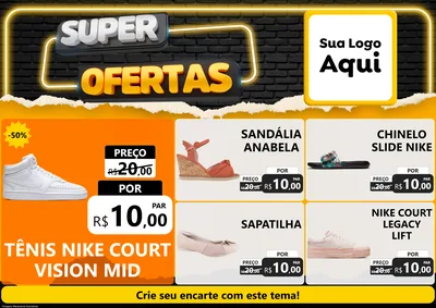 Modelo de Encarte para Encarte A4 Horizontal com o tema Super Ofertas para Calçados
