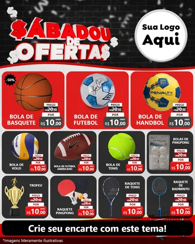 Modelo de Rede Social para Feed Instagram com o tema Sabadou de Ofertas para Artigos Esportivos