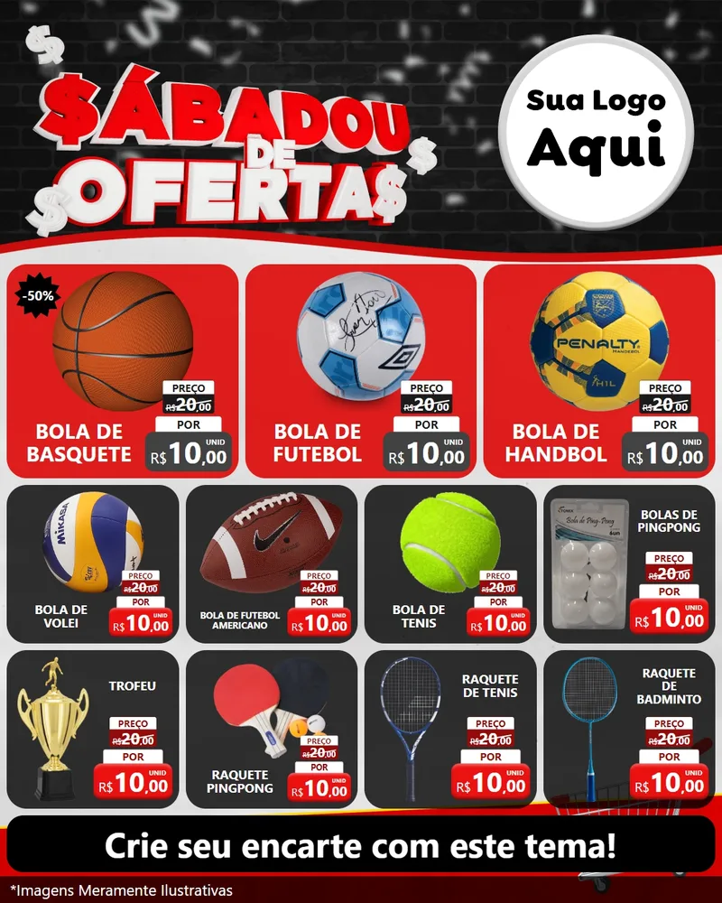 Modelo de Rede Social para Feed Instagram com o tema Sabadou de Ofertas para Artigos Esportivos