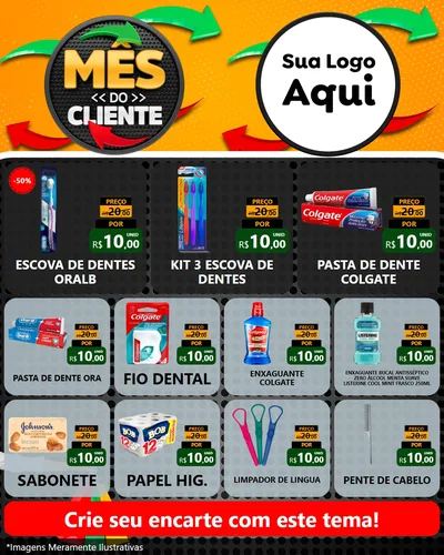 Modelo de Rede Social para Feed Instagram com o tema Mês do Cliente para Higiene Pessoal