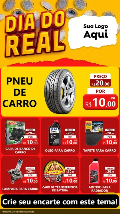 Modelo de Rede Social para Stories com o tema Dia Do Real para Auto peças