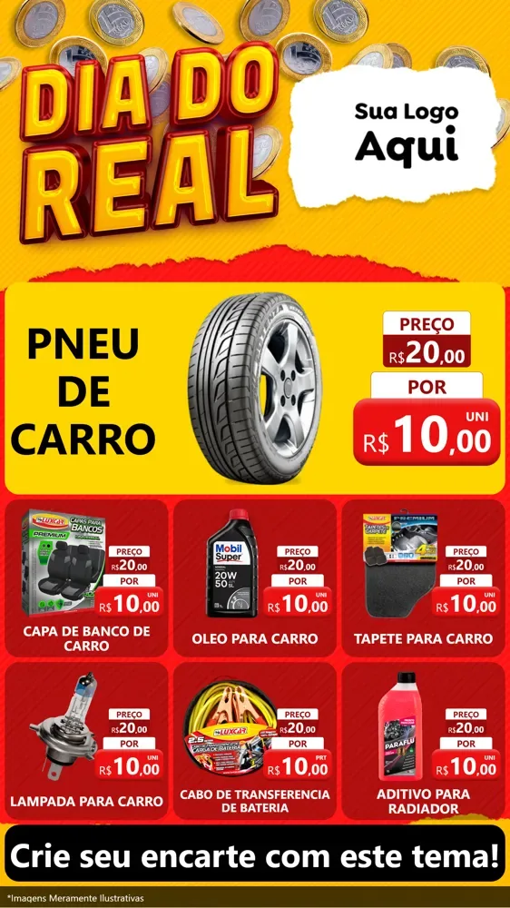 Modelo de Rede Social para Stories com o tema Dia Do Real para Auto peças
