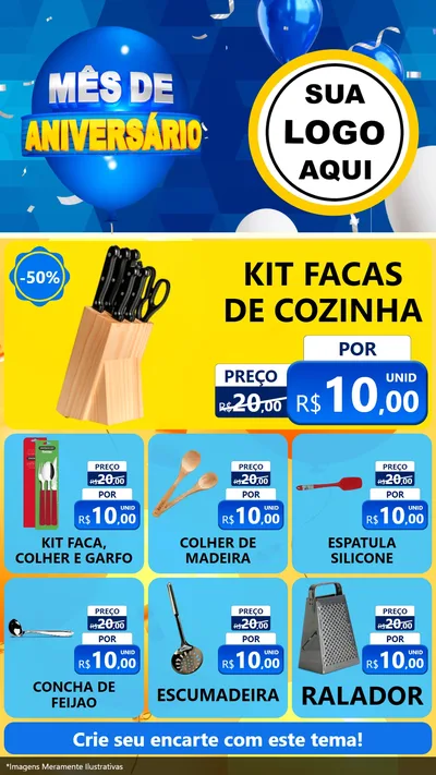 Modelo de Rede Social para Stories com o tema Mês de Aniversário para Utilidades Domésticas