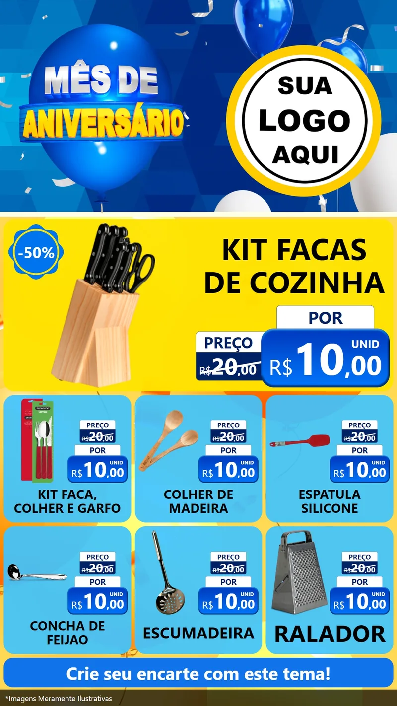 Modelo de Rede Social para Stories com o tema Mês de Aniversário para Utilidades Domésticas