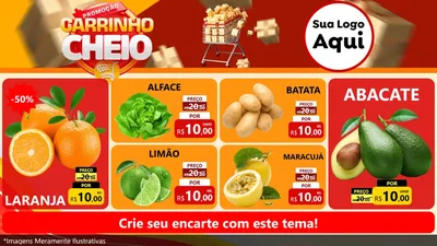 Modelo de TV para TV Horizontal com o tema Promoção carrinho cheio para Hortifrúti