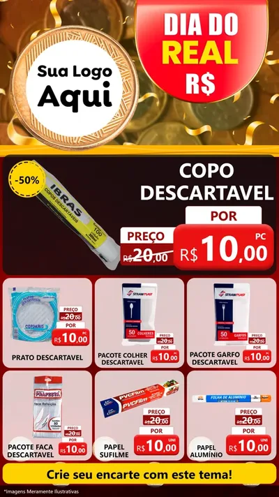 Modelo de Rede Social para Stories com o tema Dia do Real para Embalagens