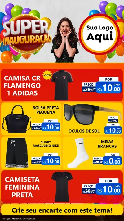 Modelo de TV para TV Vertical com o tema Super Inauguração para Roupas e acessórios