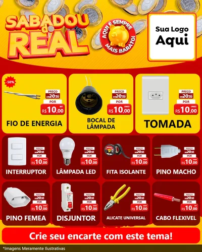 Modelo de Rede Social para Feed Instagram com o tema Sabadou do Real para Materiais Elétricos