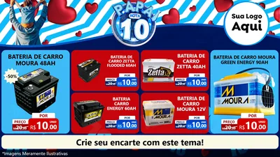 Modelo de TV para TV Horizontal com o tema Papai Nota 10 para Baterias Elétricas