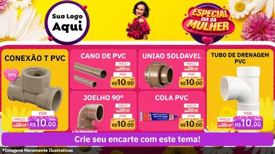 Modelo de TV para TV Horizontal com o tema Especial Dia da Mulher para Tubos e conexões