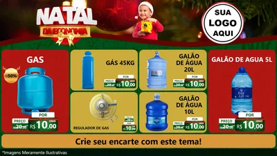 Modelo de TV para TV Horizontal com o tema Natal da Economia para Água e gás