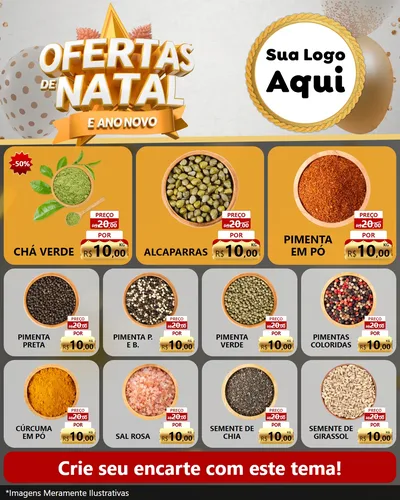 Modelo de Rede Social para Feed Instagram com o tema Ofertas De Natal E Ano Novo para Produtos Naturais