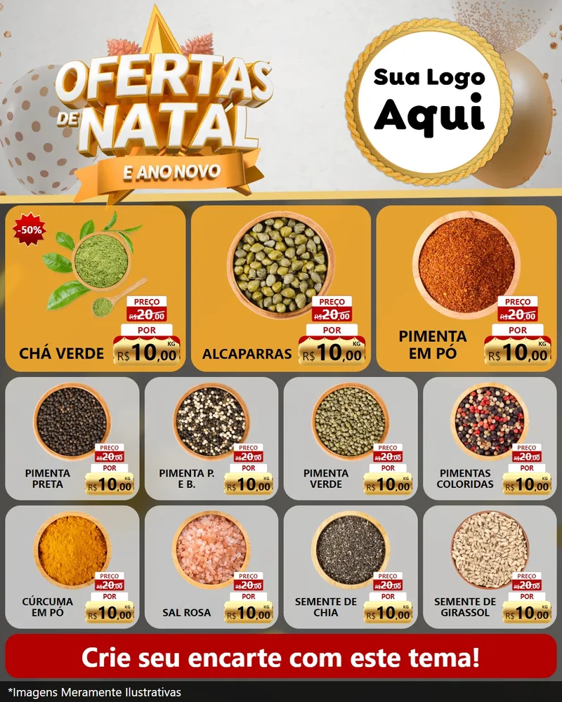 Modelo de Rede Social para Feed Instagram com o tema Ofertas De Natal E Ano Novo para Produtos Naturais