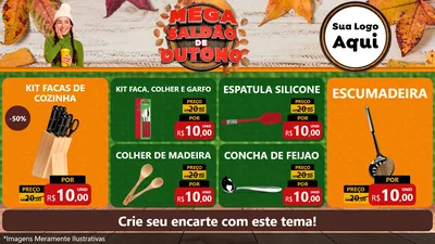 Modelo de TV para TV Horizontal com o tema Mega Saldão de Outono para Utilidades Domésticas