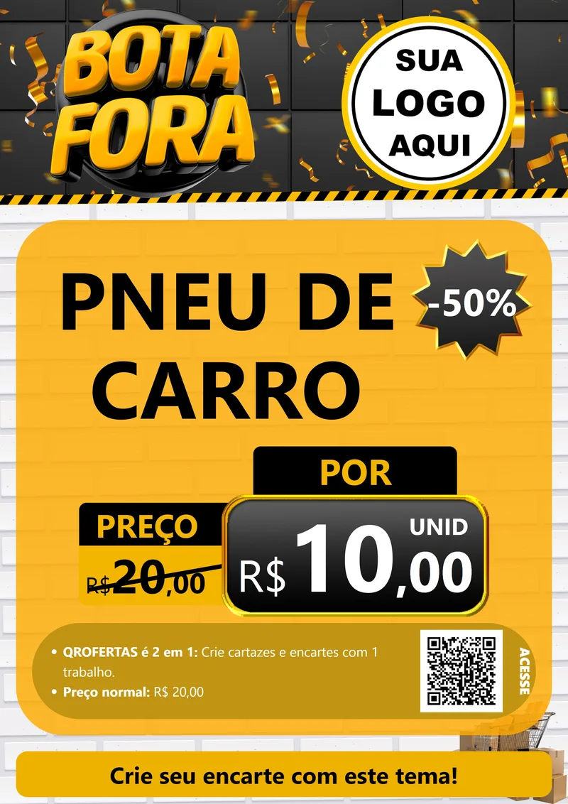 Modelo de Cartaz para Cartaz A4 Vertical com o tema Bota Fora para Auto peças