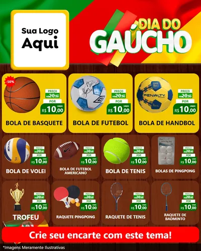 Modelo de Rede Social para Feed Instagram com o tema Dia do Gaúcho para Artigos Esportivos