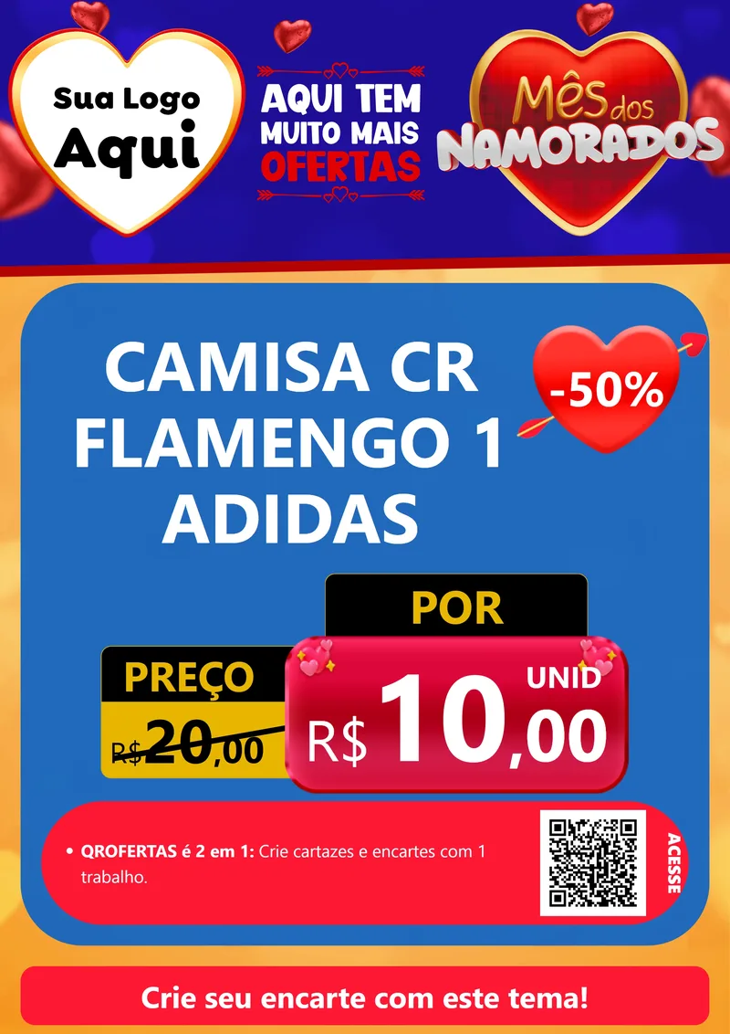 Modelo de Cartaz para Cartaz A4 Vertical com o tema Mês dos Namorados para Roupas e acessórios
