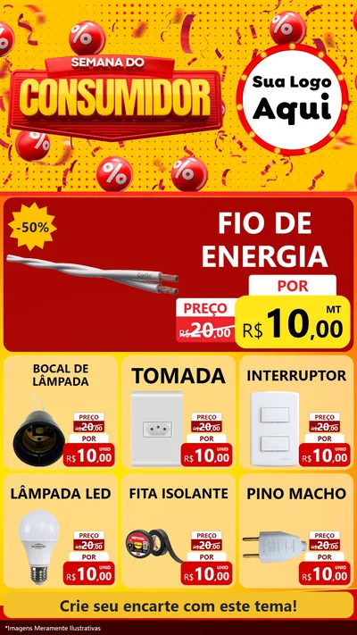 Modelo de Rede Social para Stories com o tema Semana do Consumidor para Materiais Elétricos