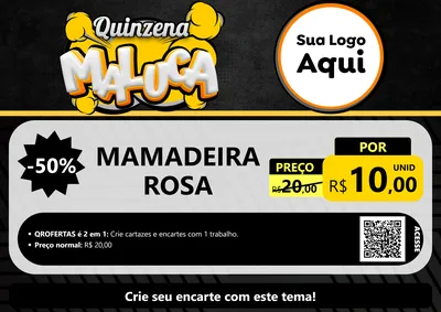 Modelo de Cartaz para Cartaz A4 Horizontal com o tema Quinzena Maluca para Bebês