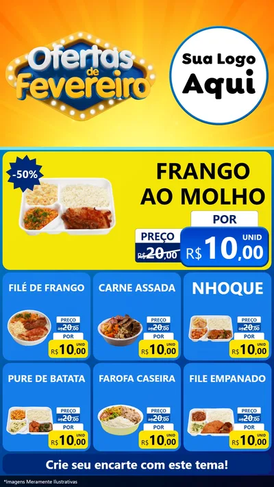 Modelo de Rede Social para Stories com o tema Ofertas de Fevereiro para Restaurante