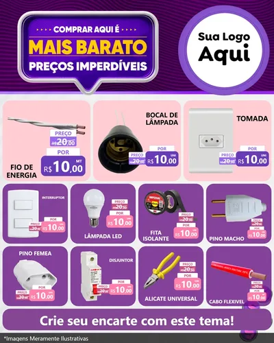 Modelo de Rede Social para Feed Instagram com o tema Mais Barato para Materiais Elétricos
