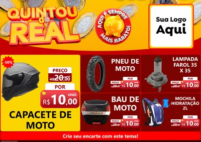 Modelo de Encarte para Encarte A4 Horizontal com o tema Quintou do Real para Moto peças