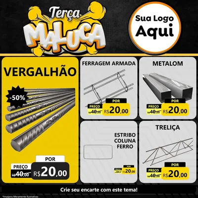 Modelo de Rede Social para Feed Facebook com o tema Terça Maluca para Ferragens