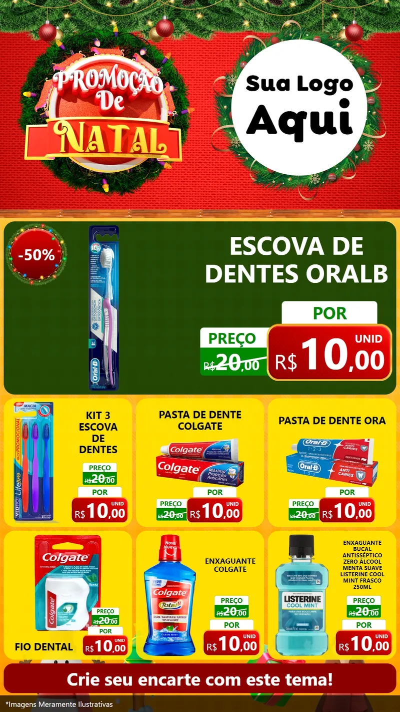 Modelo de Rede Social para Stories com o tema Promoção de Natal para Higiene Pessoal