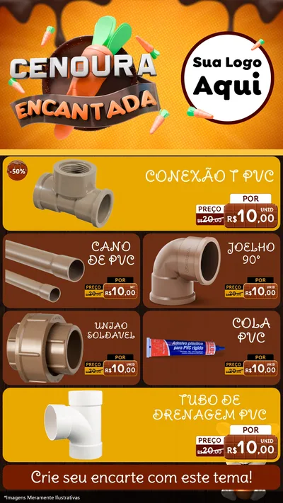 Modelo de TV para TV Vertical com o tema Cenoura Encantada - Páscoa para Tubos e conexões