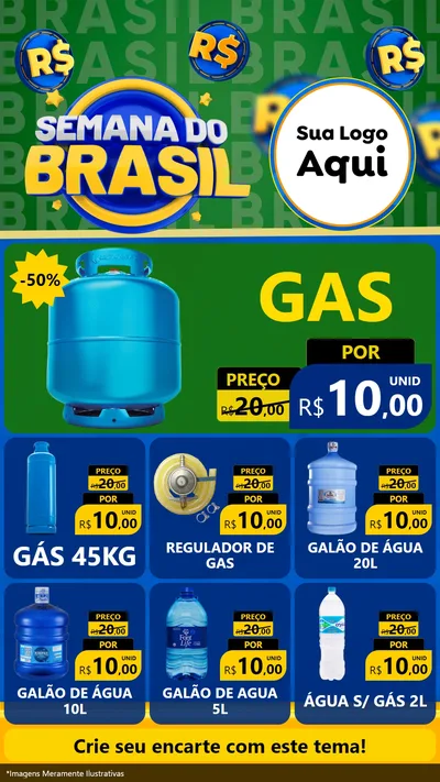 Modelo de Rede Social para Stories com o tema Semana Do Brasil para Água e gás