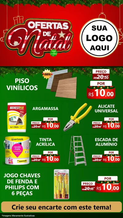 Modelo de TV para TV Vertical com o tema Ofertas de Natal para Material para Construção