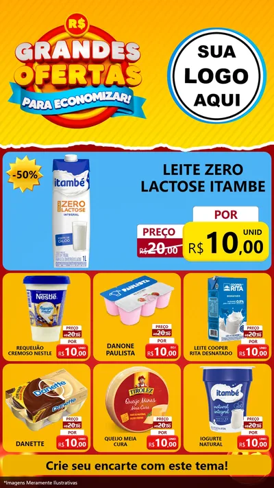 Modelo de Rede Social para Stories com o tema Grandes Ofertas Para Economizar! para Frios e Laticínios