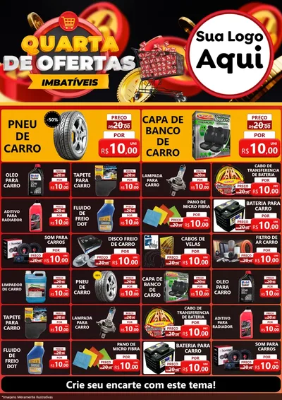 Modelo de Encarte para Encarte A4 Vertical com o tema Quarta de Ofertas Imbatíveis para Auto peças