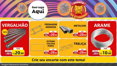 Modelo de TV para TV Horizontal com o tema Quarta da Economia para Ferragens