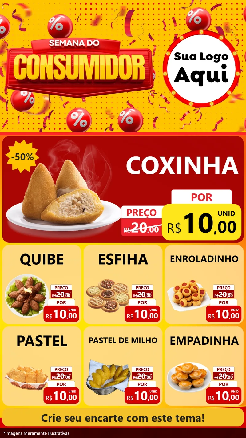 Modelo de Rede Social para Stories com o tema Semana do Consumidor para Salgadaria