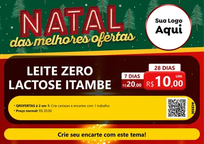 Modelo de Cartaz para Cartaz A4 Horizontal com o tema Natal das Melhores Ofertas para Frios e Laticínios