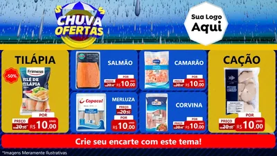 Modelo de TV para TV Horizontal com o tema Chuva de Ofertas para Peixaria