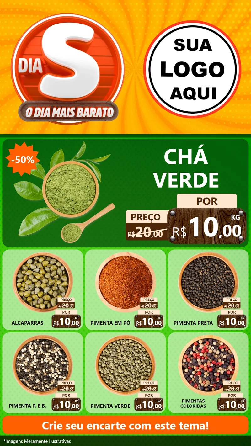 Modelo de Rede Social para Stories com o tema Dia S - O Dia Mais Barato para Produtos Naturais