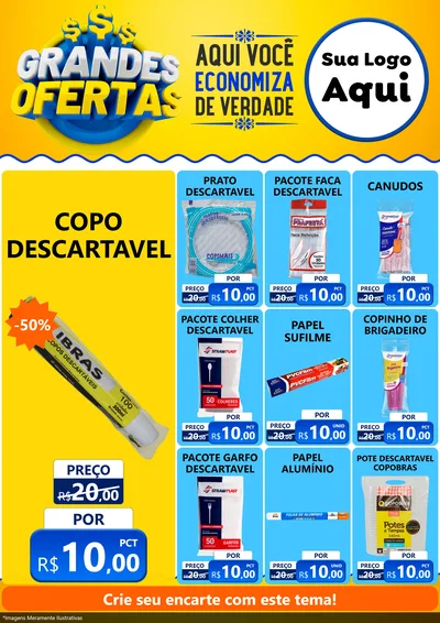 Modelo de Encarte para Encarte A4 Vertical com o tema Grandes Ofertas para Embalagens