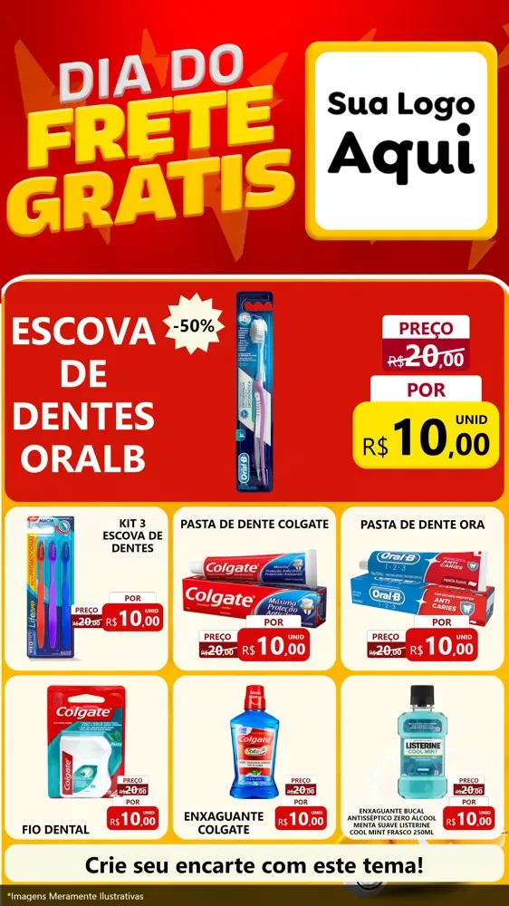 Modelo de Rede Social para Stories com o tema Dia do Frete Grátis para Higiene Pessoal