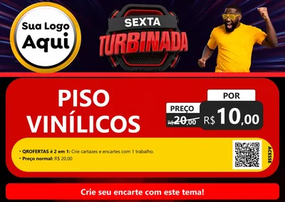 Modelo de Cartaz para Cartaz A4 Horizontal com o tema Sexta Turbinada para Material para Construção