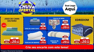 Modelo de TV para TV Horizontal com o tema Chuva de Ofertas para Cama, Mesa e Banho