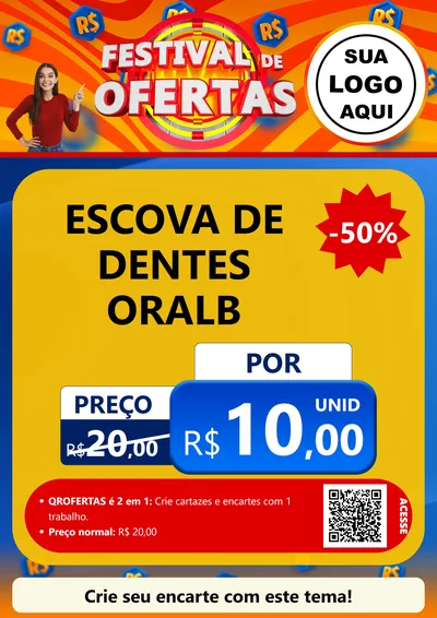 Modelo de Cartaz para Cartaz A4 Vertical com o tema Festival de Ofertas para Higiene Pessoal