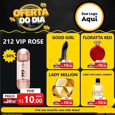 Modelo de Rede Social para Feed Facebook com o tema Oferta Do Dia para Perfumes