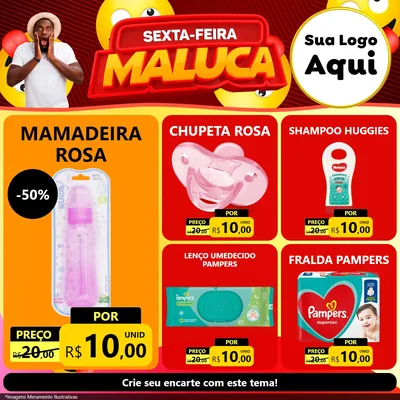 Modelo de Rede Social para Feed Facebook com o tema Sexta-feira Maluca para Bebês