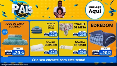Modelo de TV para TV Horizontal com o tema Dia dos Pais para Cama, Mesa e Banho