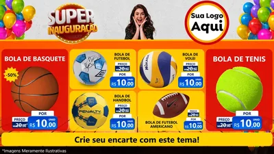 Modelo de TV para TV Horizontal com o tema Super Inauguração para Artigos Esportivos